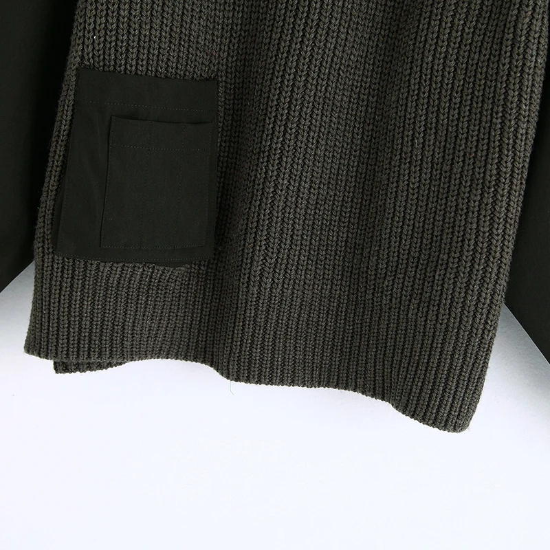 AGong Casual Patchwork Sweaters Women Fashion Loose Turtleneck Sweater Elegant Long Sleeve Female Ladies KW | Женская одежда