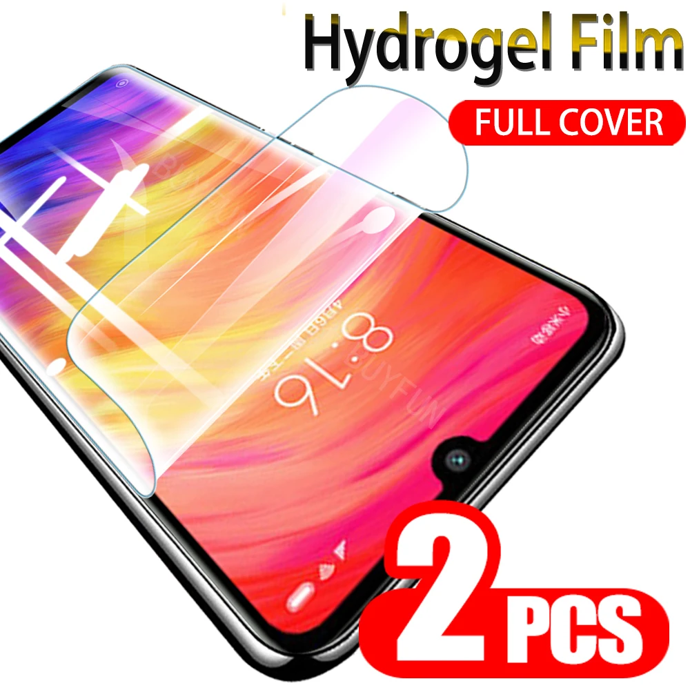 

2PCS Hydrogel Film For Xiaomi Redmi Note 7 Pro 7s Screen Protector Redmy Note7 Note7s Full Cover HD Clear Safety Films Not Glass