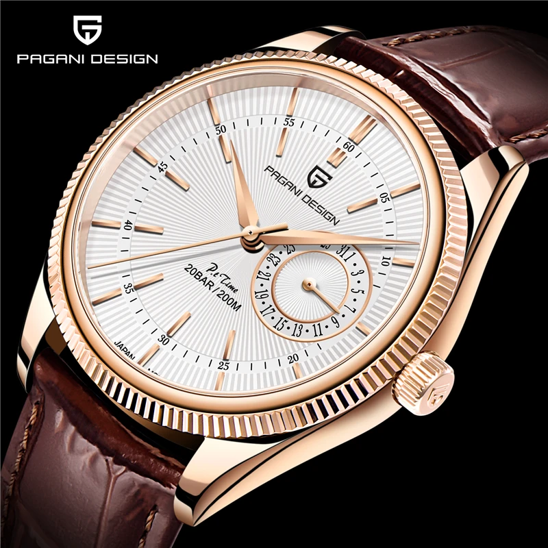 PAGANI DESIGN Fashion Business Quartz Watch For Men Luxury Dress Watch 200m Waterproof Sapphire Calendar Clock Relogio Masculino