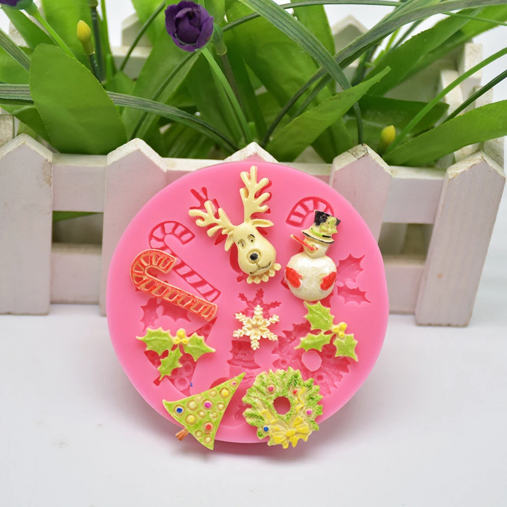 Christmas Snowman Shape fondant silicone mold kitchen baking chocolate pastry candy Clay making cupcake decoration tools c kitch |