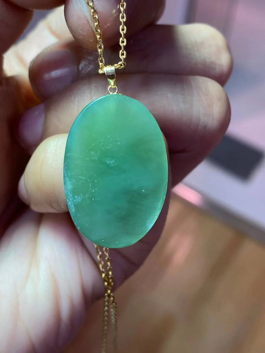 

Natural Gemstone Wholesale Jade Jadeite Necklace Sweater Chain Pendant Jewelry 18K Gold-Plated Buddha Egg Noodle Cat Eye