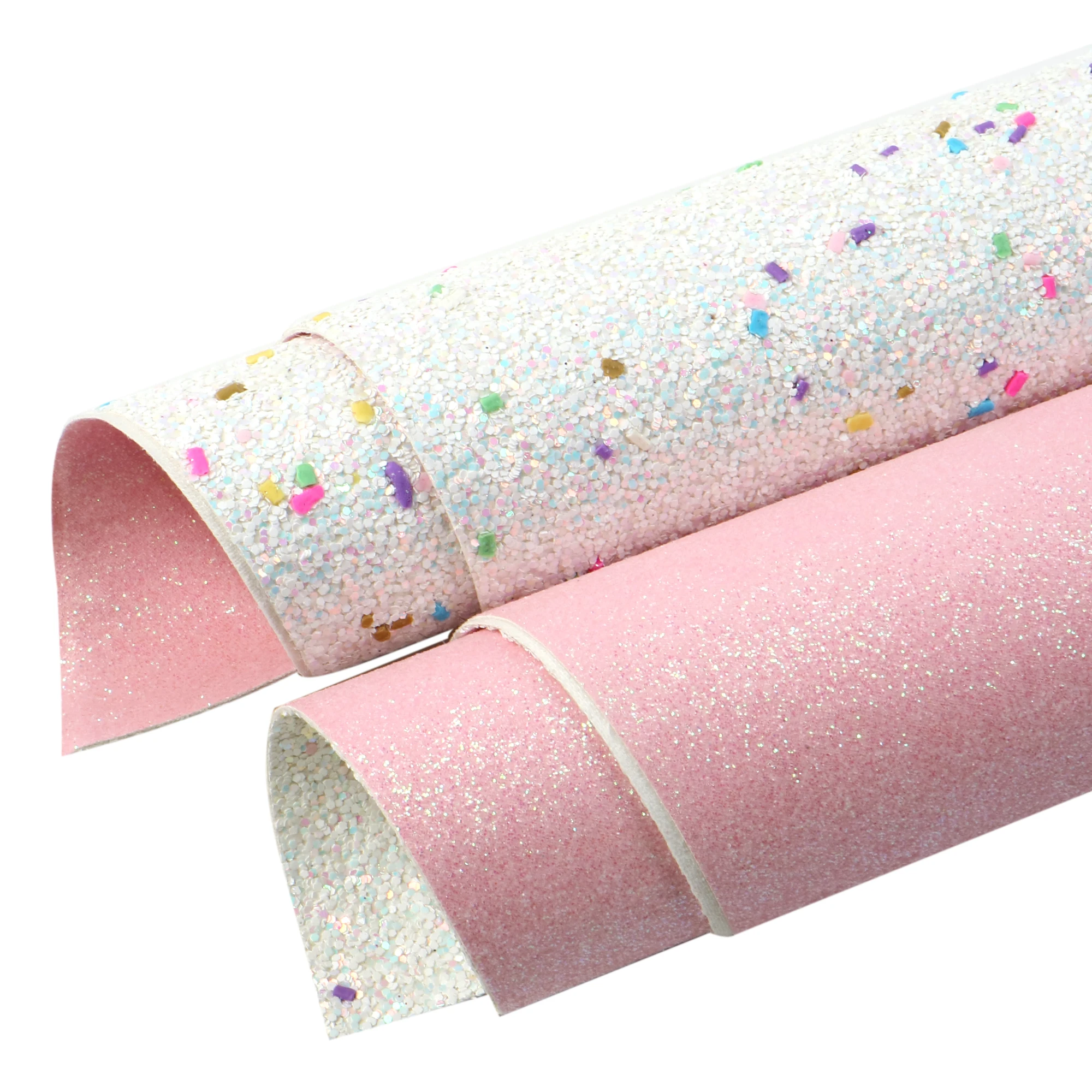 Листы из искусственной кожи с блестками двухсторонние печатные объемные