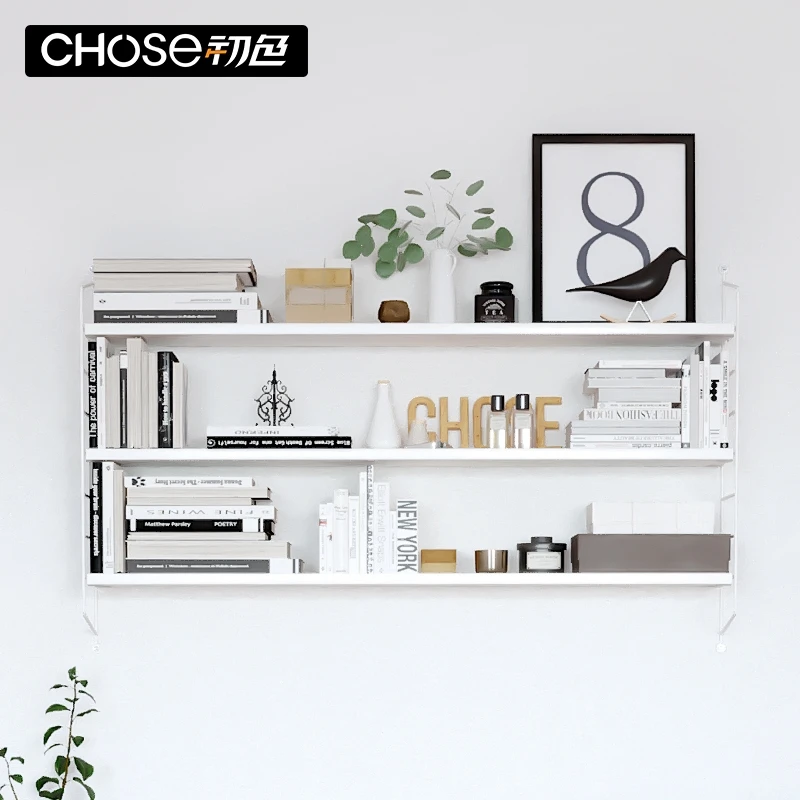 Nordic string wall hanging racks wrought iron multi-layer bookshelf living room TV decoration free combination | Дом и сад