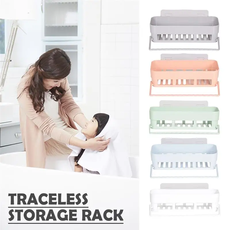 

Waterproof Wall Mount Basket Bathroom Shower Shelf Storage Rack With Towel Rail 2021 The New