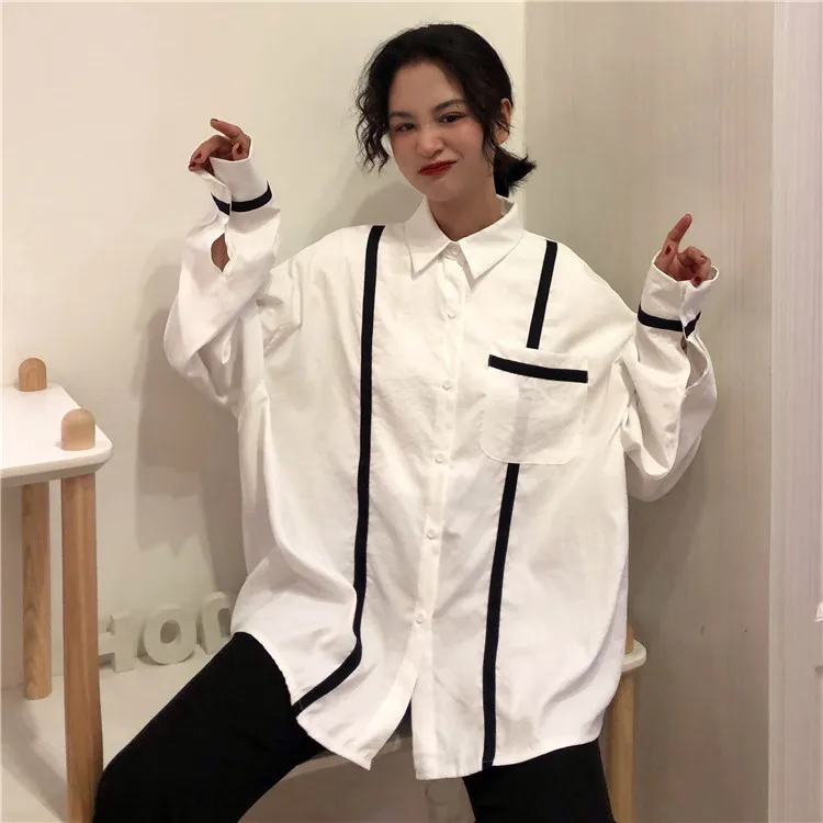 Женская одежда модный бренд весна осень новый Белый blusas mujer de moda корейский стиль