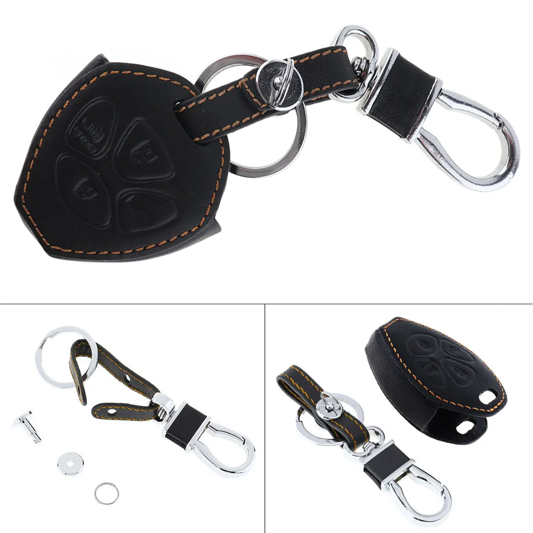 4 кнопки 3D кожаный чехол для автомобильного ключа протектор держатель с