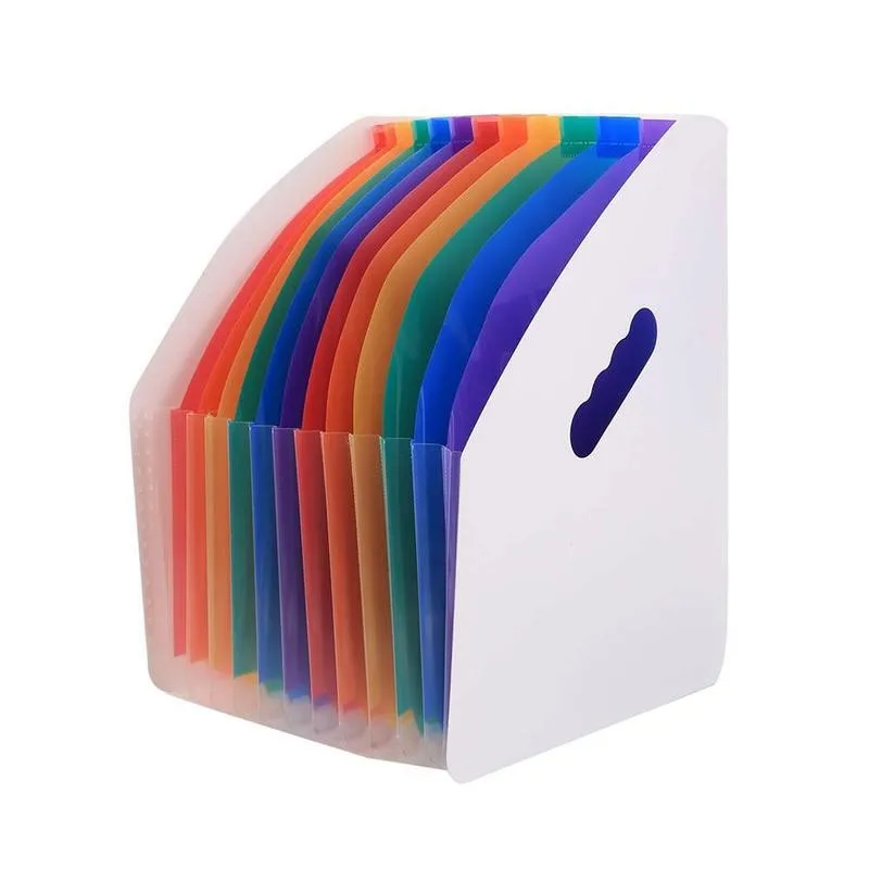 13 Pockets A4 Accordian File Organizer Rainbow Organ Storage Expander Folder For Office Expanding School Clip | Канцтовары для