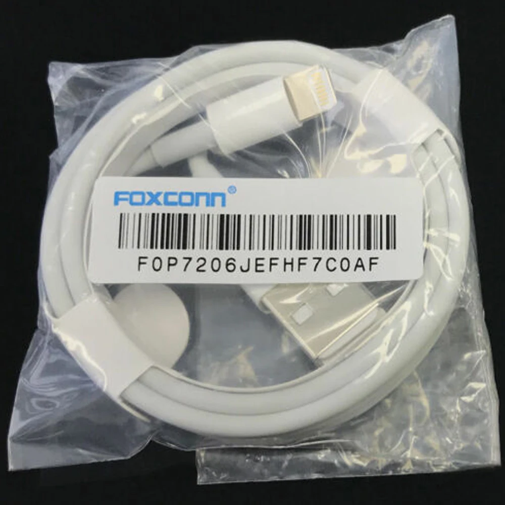 10 шт. в упаковке для Foxconn, USB кабель для iPhone X, 10, 8, 7, 6, iOS 11,3, системное зарядное устройство, зарядка для Lightning, адаптер Apple