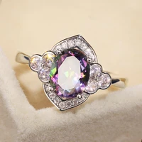 huitan new arrival fashion silver color cubic zircon designer collection women ring wedding engage party luxury rings jewelry