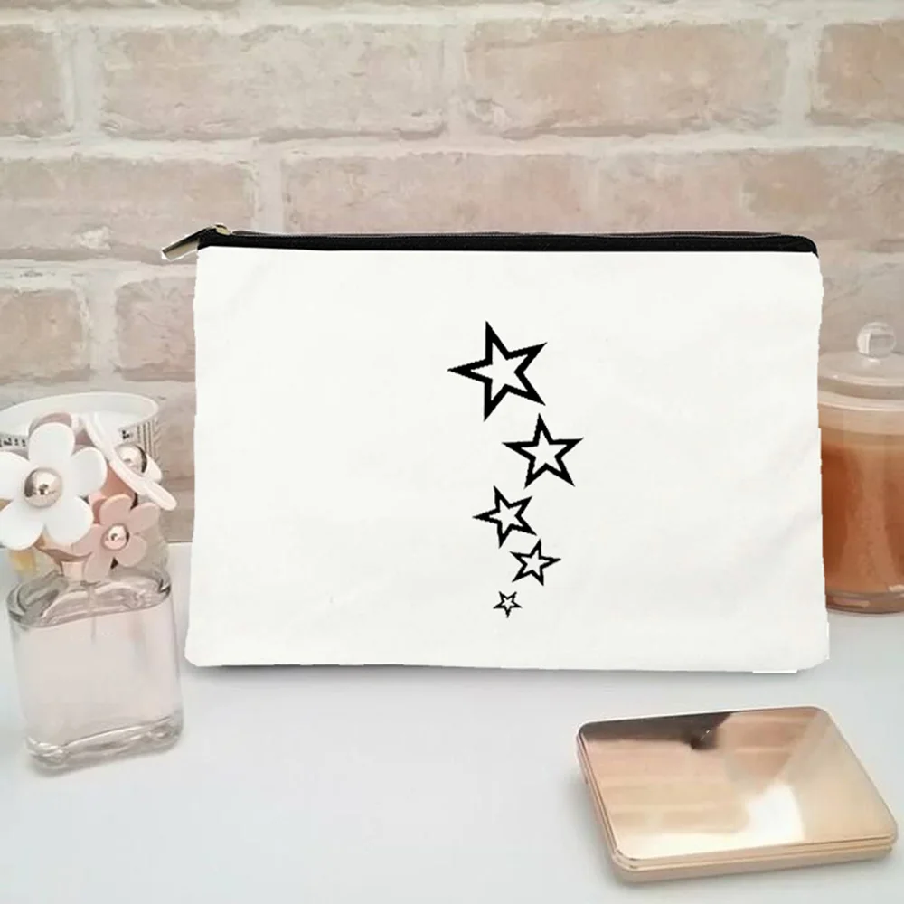 Холщовый органайзер для косметики в стиле Харадзюку на молнии|Косметички| |