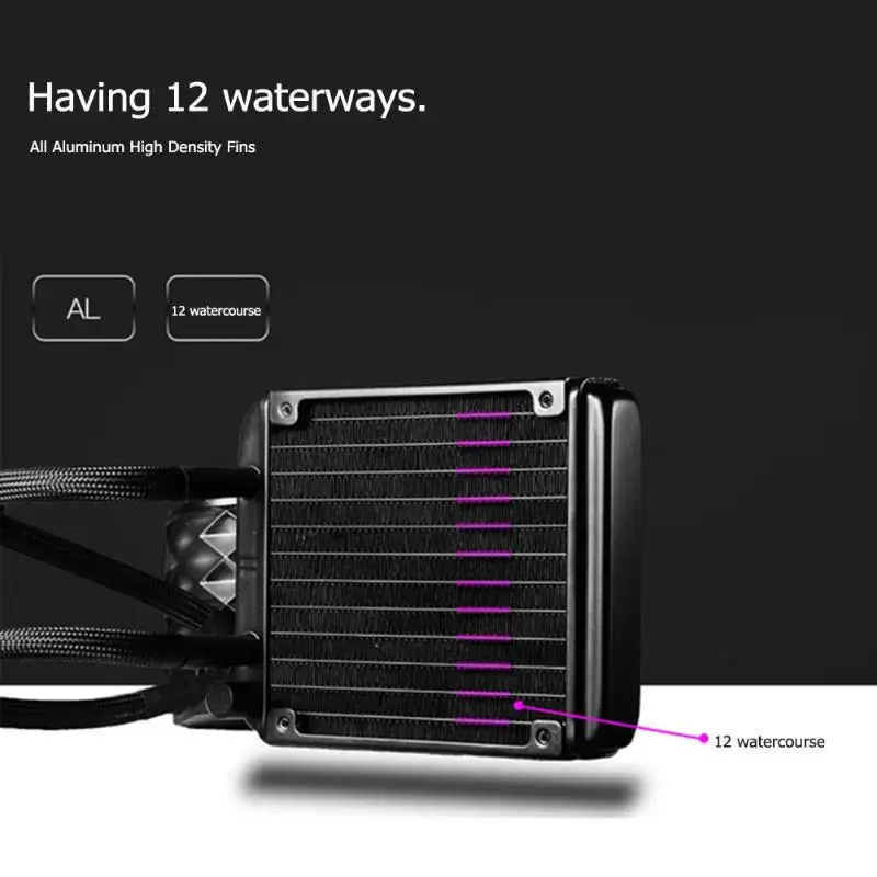 JONSBO TW3-120 RGB вентилятор процессора кулер воды интегрированный ПК чехол жидкостный радиатор