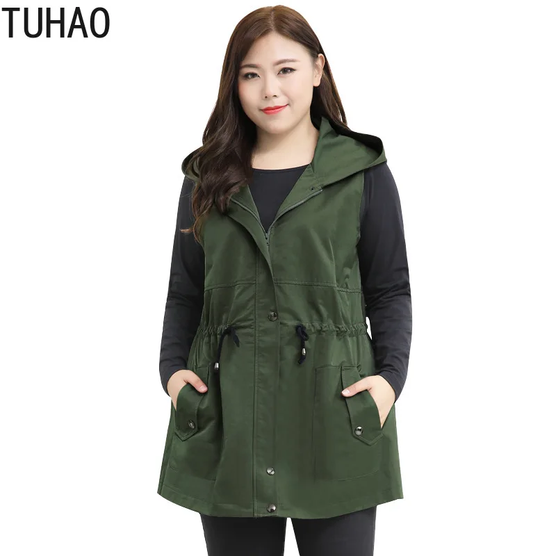 Женский Повседневный жилет TUHAO офисный в стиле сафари большие размеры 10XL 9XL 8XL 7XL