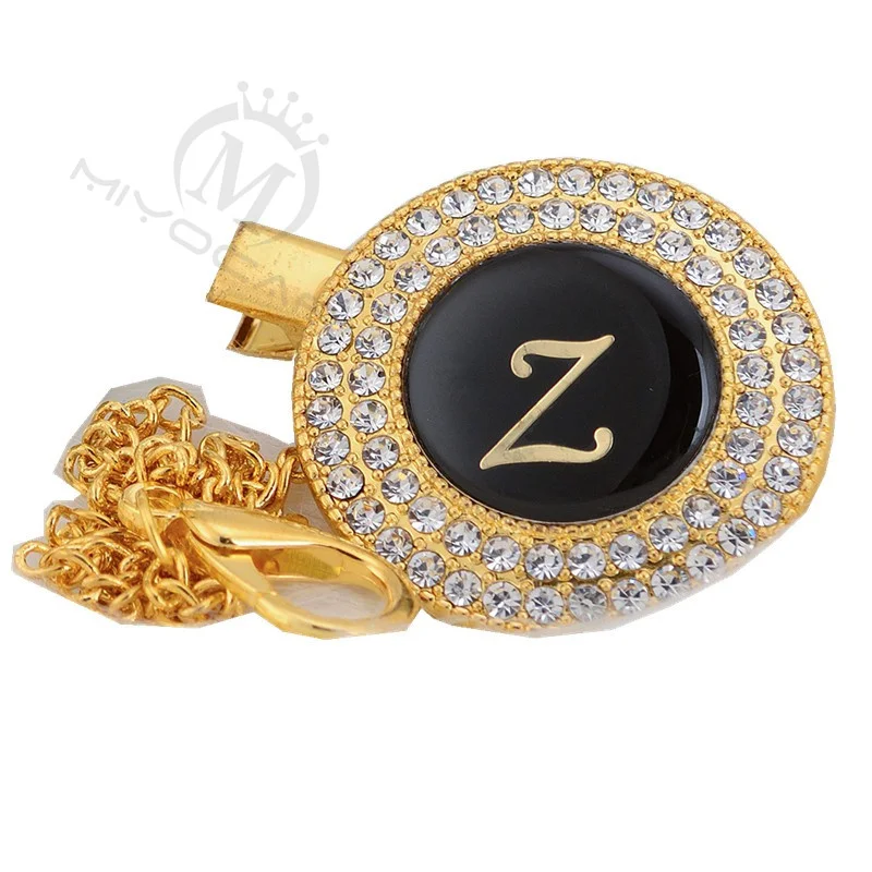 

MIYOCAR 26 letters unique bling pacifier clip pacifier holder dummy clip L26-GB