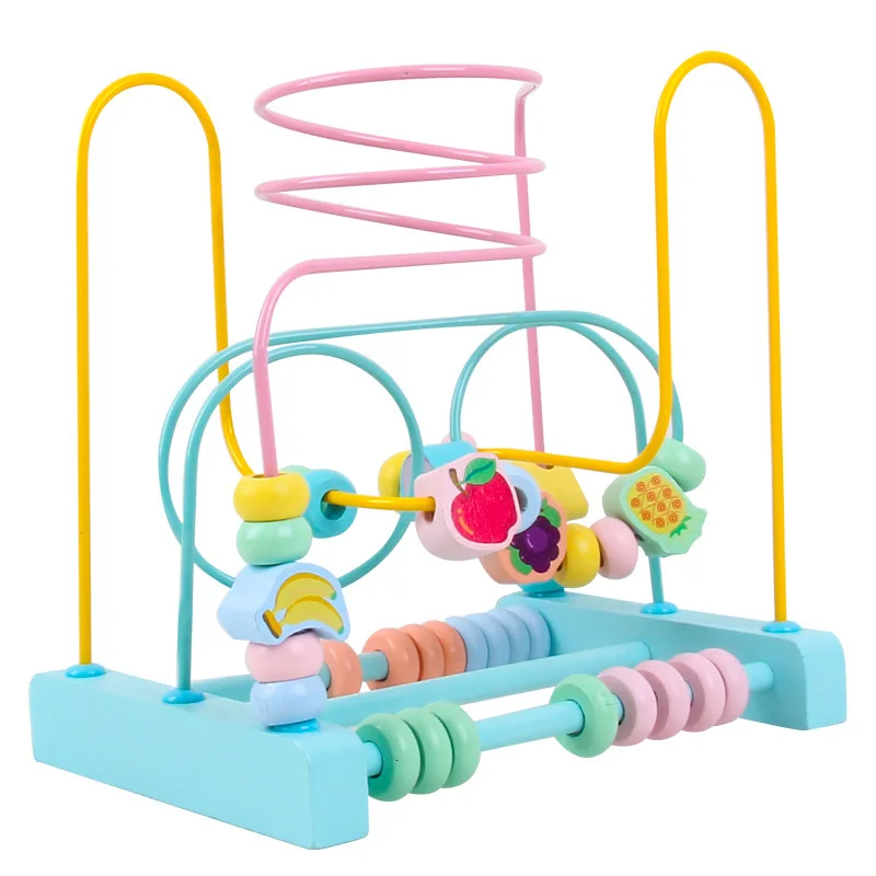 

Montesorri Toys Children Early Education Shape Cognitive Coordination Building Blocks Learnin Wooden Macarons Fruit Round Bea