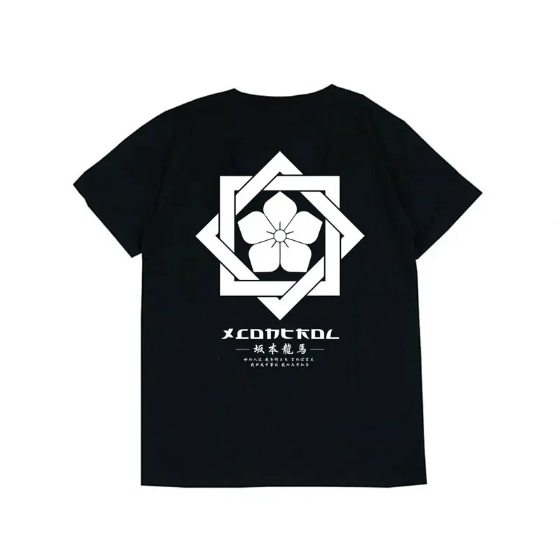 

Модная японская свободная одежда в стиле Харадзюку с коротким рукавом и круглым вырезом из чистого хлопка для мужчин и женщин в стиле азиат...