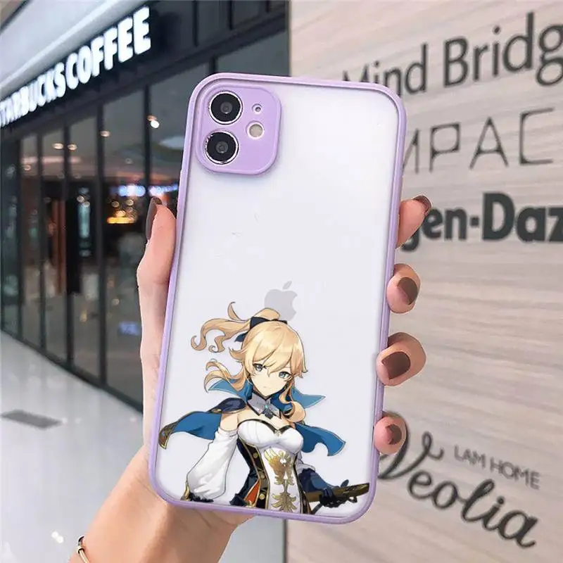 

Genshin impact game Fashion design Phone Cases matte transparent For iphone 7 8 11 12 plus mini x xs xr pro max cover
