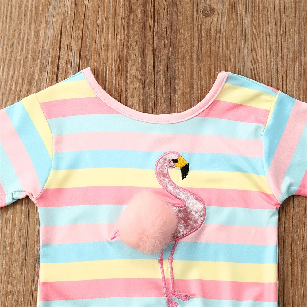 Комплекты детской одежды топы в радужную полоску для маленьких девочек детская