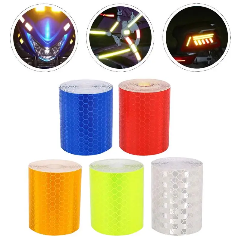 

5 Rolls Adhesive Reflective Tape Decor Crystal Color Lattice Reflective Strip