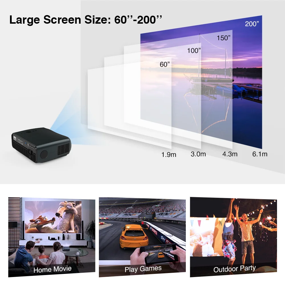 2021 A12AB домашний проектор Full Hd 1080P Разрешение беспроводной Airplay Бесплатная