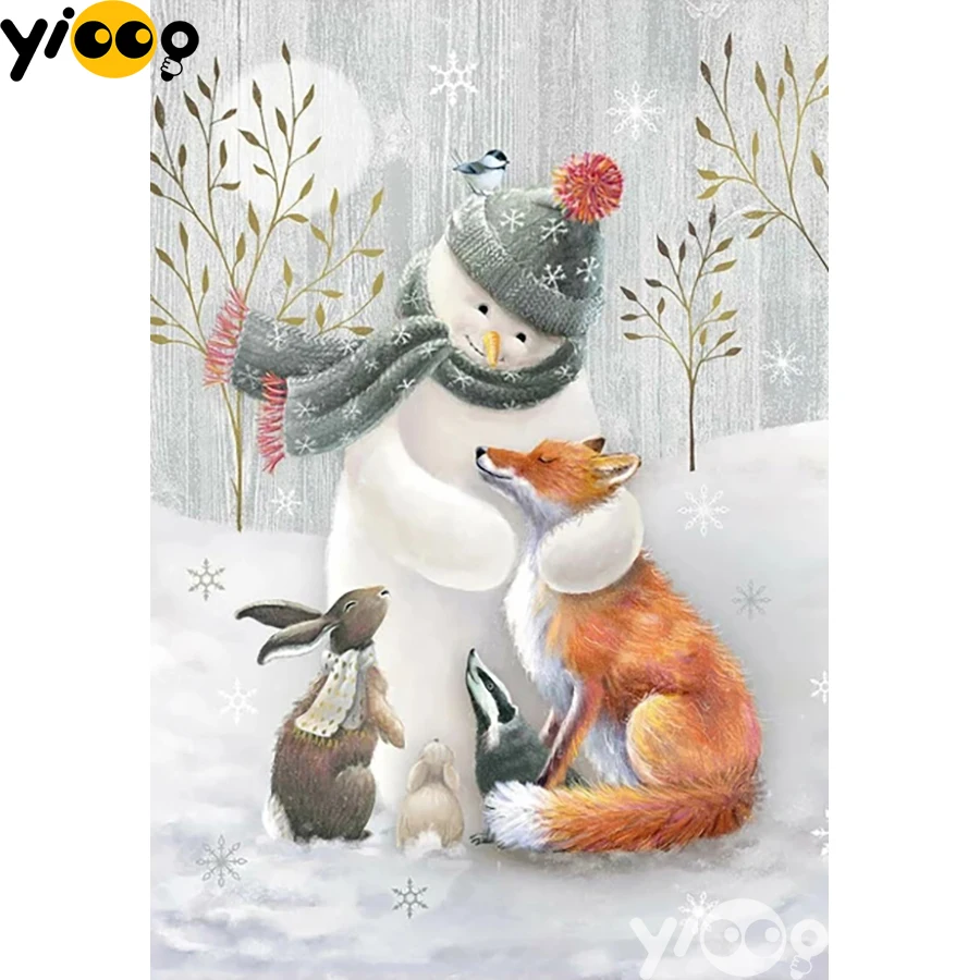 

Полноразмерная/круглая Алмазная вышивка, заснеженные украшения, 5D алмазная фотография, домашний декор, подарок AX3034