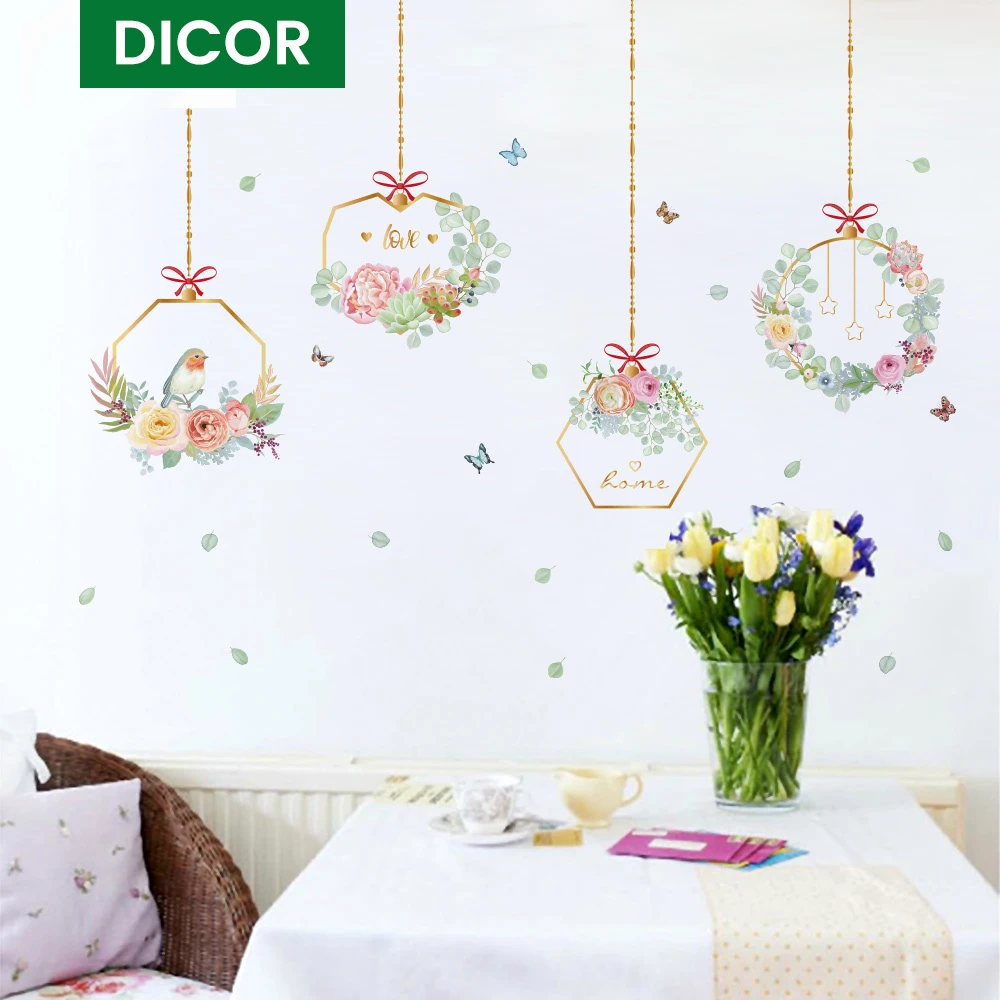 

Creative Modern Wall Sticker Flower Living Room Wall Art Stickers Bedroom Home Decor Self Adhesive Mural Removable Korean Style