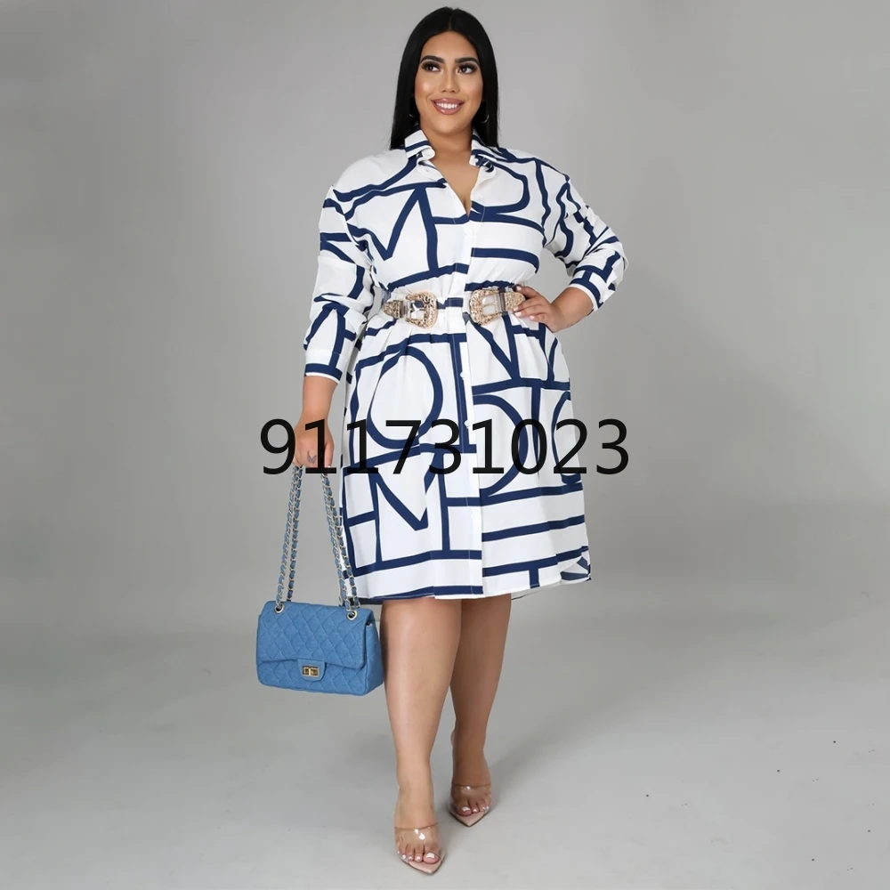 Платье-рубашка женское средней длины с принтом большие размеры | Тематическая