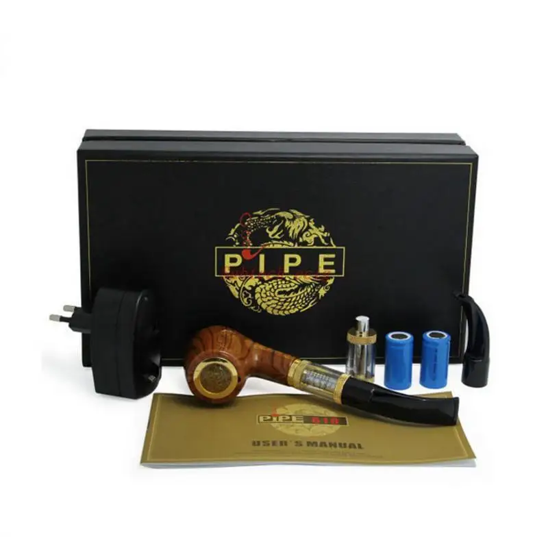 

E Pipe 618 Starter Kit E-Cigarette ePipe Kits 2.5ml Atomizer With Dual 18350 Batteries Wood Design VS Kamry K1000 Plus Pipe Vape