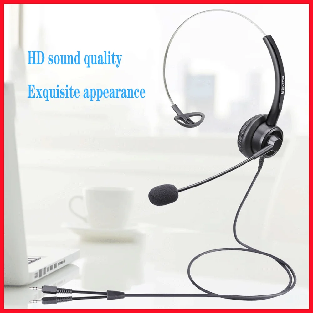USB Headset With Microphone for Type-C And PC 3.5mm Business Headsets with Mic Mute Noise Cancelling for Call Center Headphones
