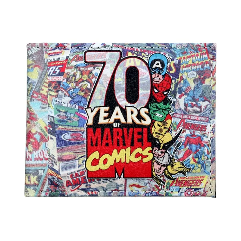 Комиксы Marvel мстители супергерой Капитан Америка Щит искусственная кожа Двойные Бумажник ID Наличные Кошелек - Цвет: A-23