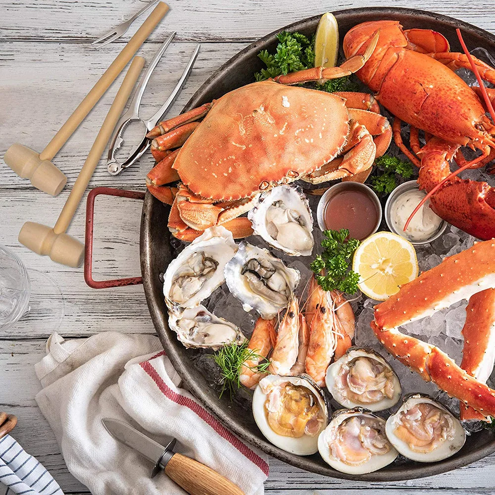 10/20/30 шт мини деревянный молоток Омаров моллюсков Краб натуральные морепродукты