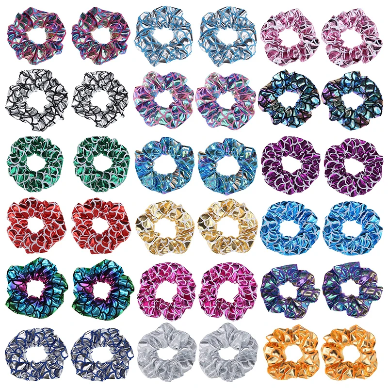 Резинки для волос с рисунком русалки женщин и девушек блестящие резинки