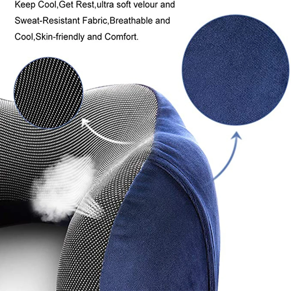 Дорожная подушка из пены с эффектом памяти для шеи самолетов автомобиля офиса