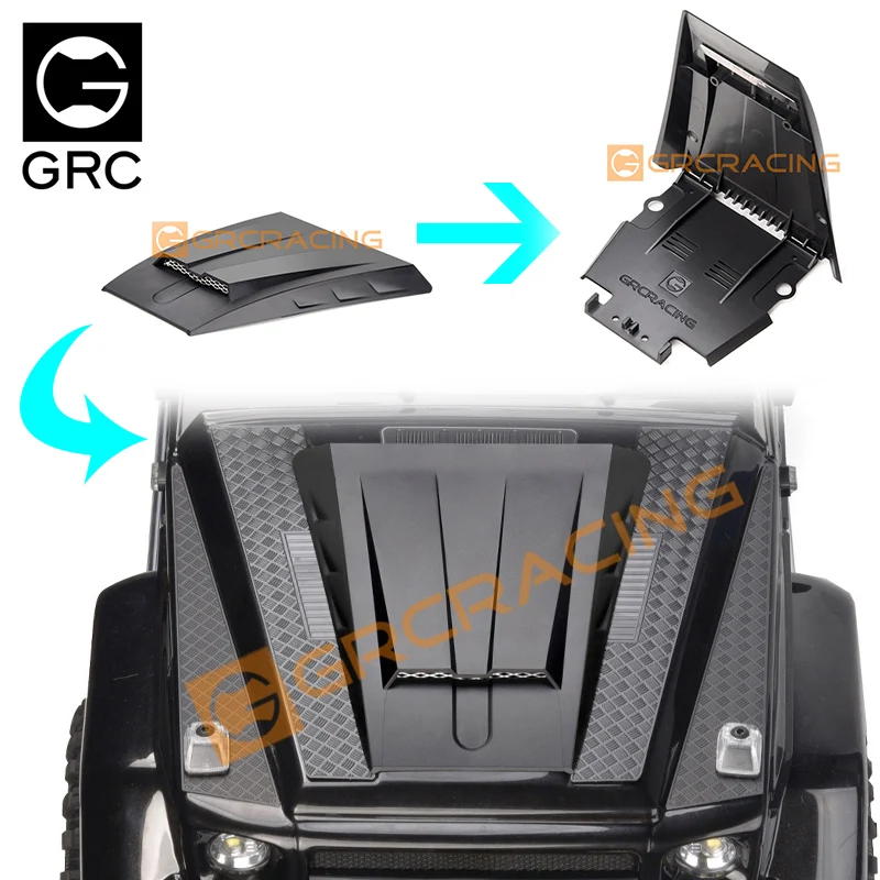 

Полицейская Скрытая Автомобильная Колонка + Складная откидная крышка двигателя для 1/10 TRX4 G500 TRX6 6X6 G63 88096-4 гусеничной машины