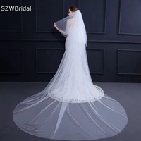 new arrival white ivory wedding veil two layer cut edge cheap novia accesorios bridal veils welon bridal headwear mariage