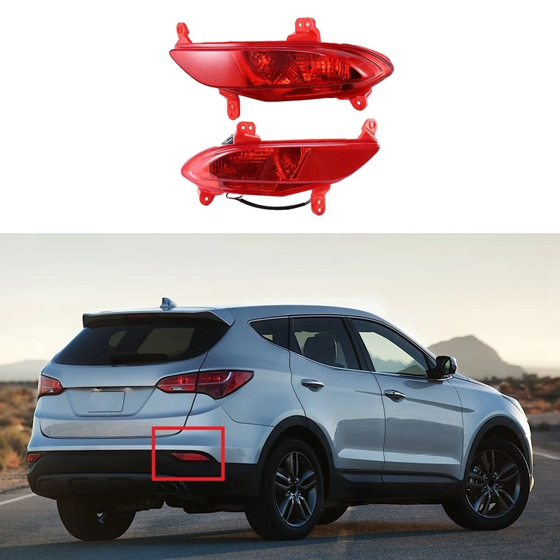 

NEW-Rear Bumper Light for Hyundai SANTAFE IX45 2013 2014 2015 Tail Fog Lamp Reflector Warning Signal Lamp
