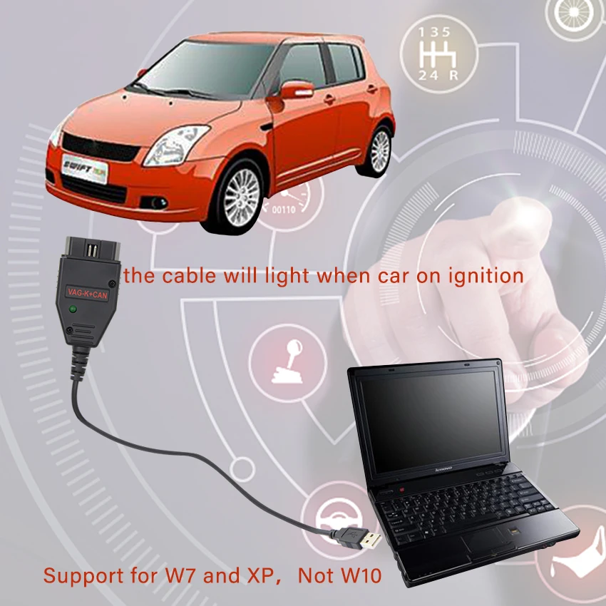 VAG K + CAN Can Commander 1 4 PIC18F258 FTDI OBD OBD2 автомобильный диагностический инструмент кабель