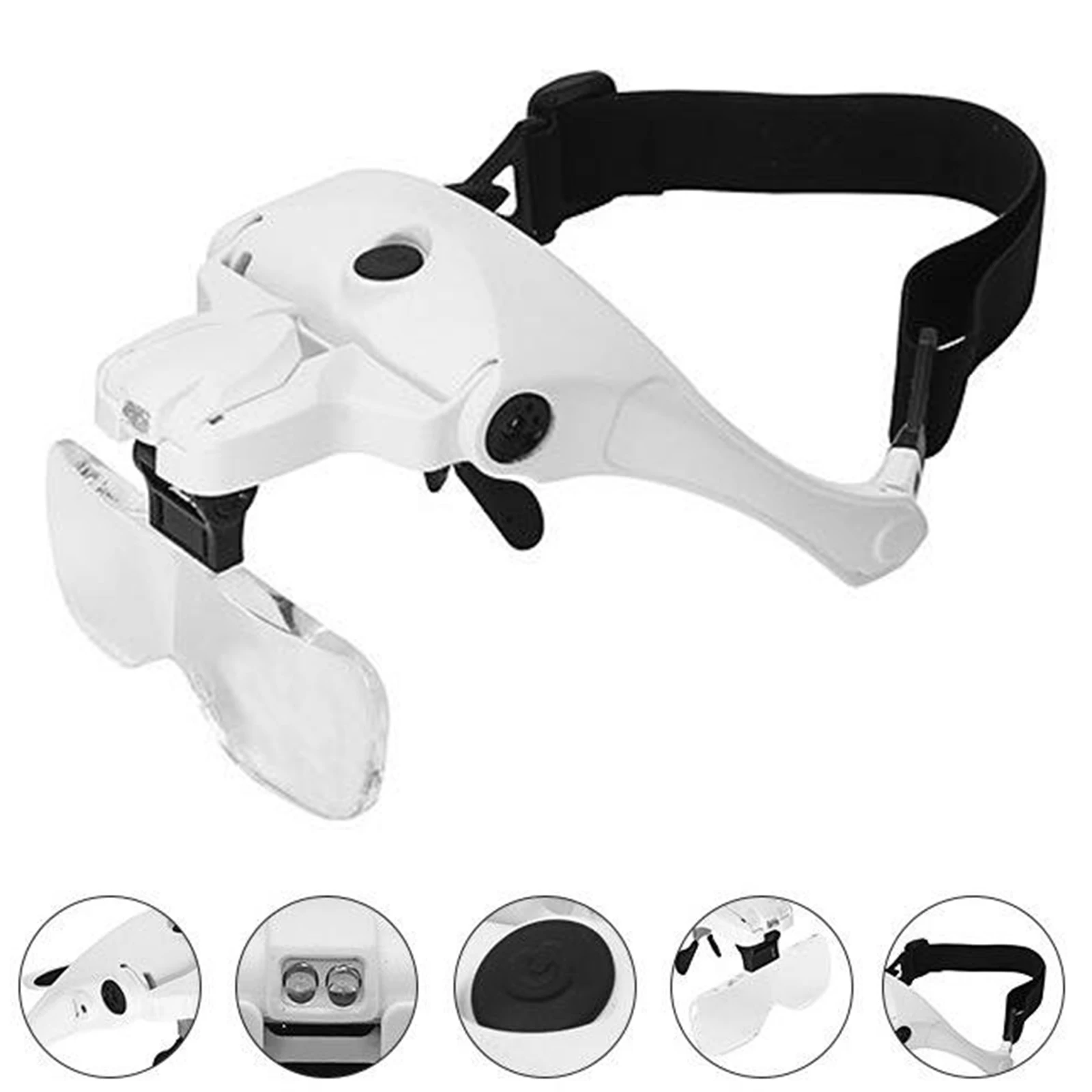 

LED Head Mount Magnifier Magnifying Glasses Jewelry Watch Repair Loupe