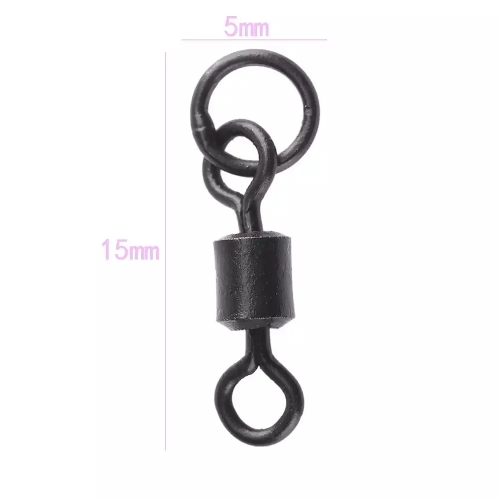 

Matte Fish Hook Connector Carp Rigs Fishing Tools Fish Tackle Tools Connector Swivels Connector Rolling Swivels with Solid Ring