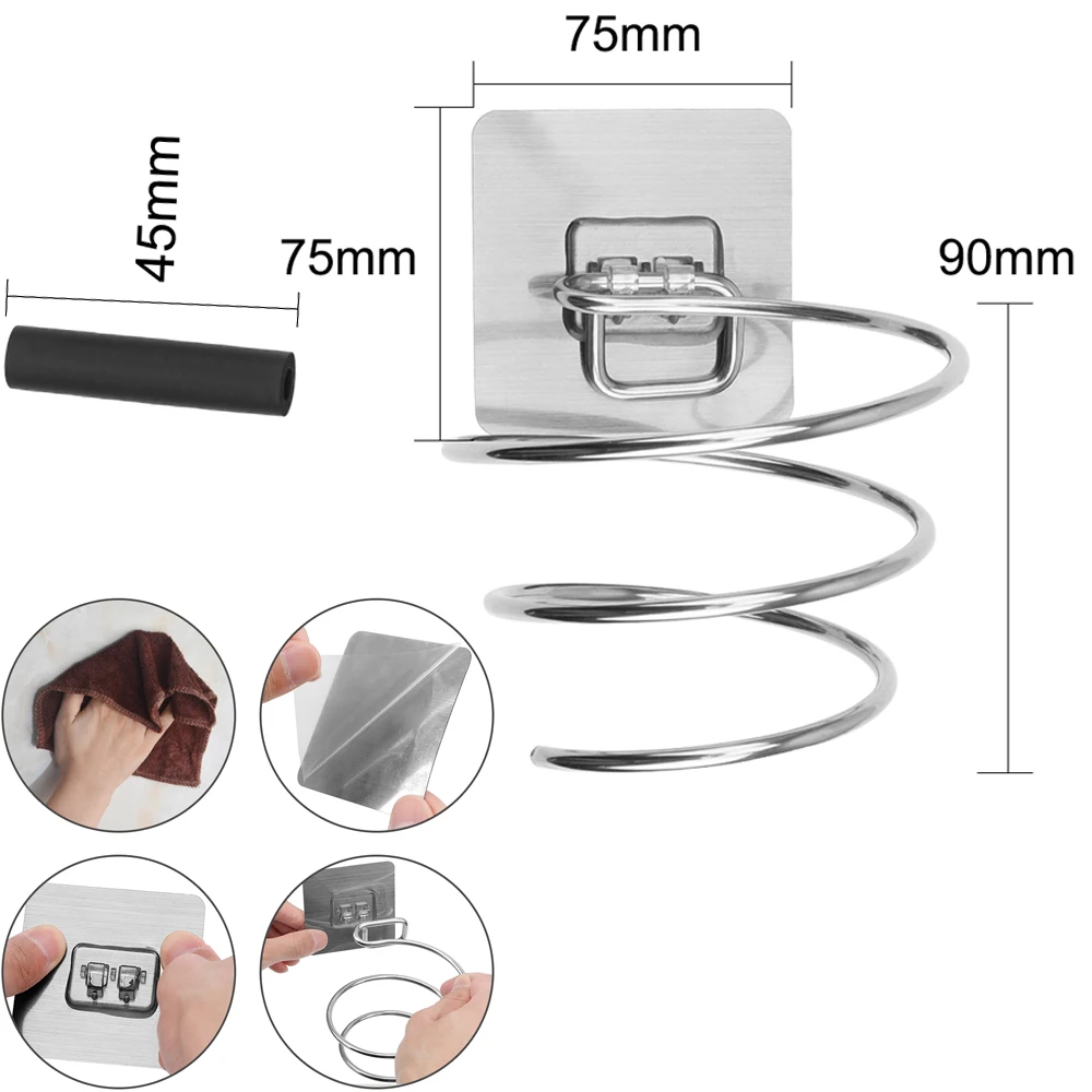 

2021Hair Straightener Holder Storage Rack Bathroom Shelf Storage Accessories Hair Dryer Holder Rack Organizer Wall Mounted