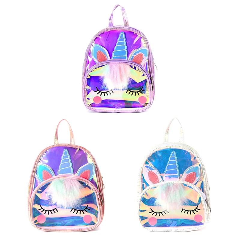 

Cute Unicorn Mochilas Waterproof PVC School Bag Jelly Backpack Children Kids Lovely Animal Laser Backpacks Fashion Cartoon Purse
