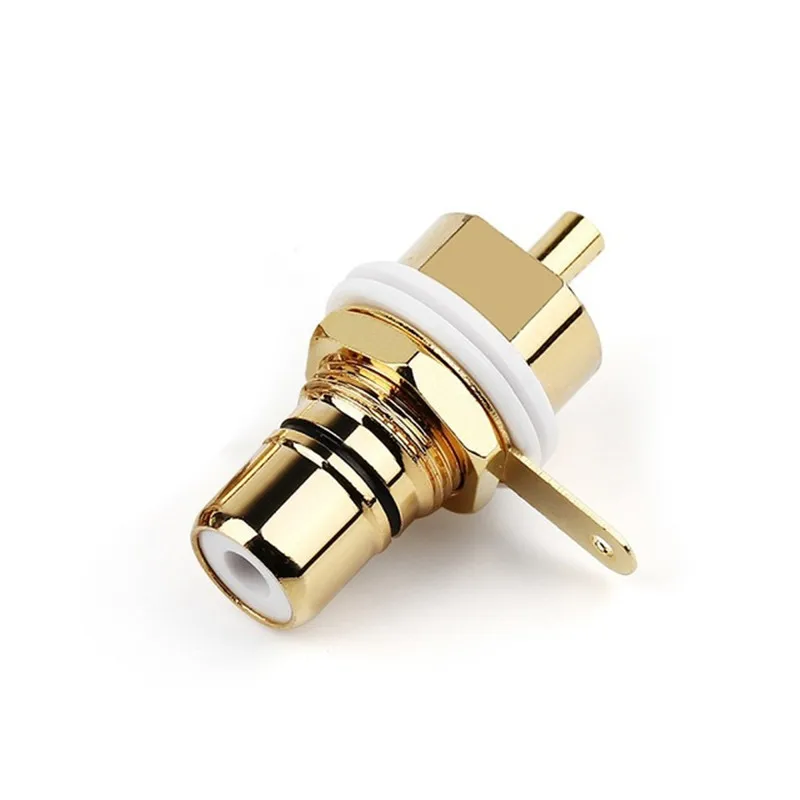 RCA Plug Connector Female Socket Connectors Chassis Panel Mount Adapters Audio Jack Speaker Plugs Black Red Gold Plated | Электроника