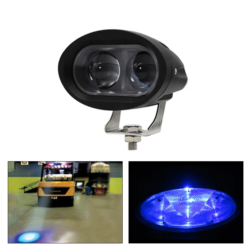 

1 Or 2PCS 4 Inche 20W Blue LED Forklift Safety Light 12-80V Warehouse Safety Warning Light lamp