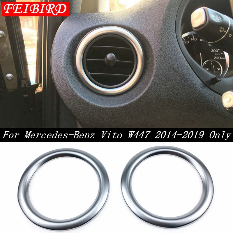 

Side Air Condition AC Outlet Vent Molding Ring Cover Trim ABS MATTE Accessories For Mercedes-Benz Vito W447 2014 - 2019