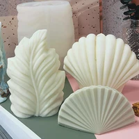 silicone candle mold coral shape 3d leaf handmade craft plaster scented european soap wax mold resin candle decoratio u3u1