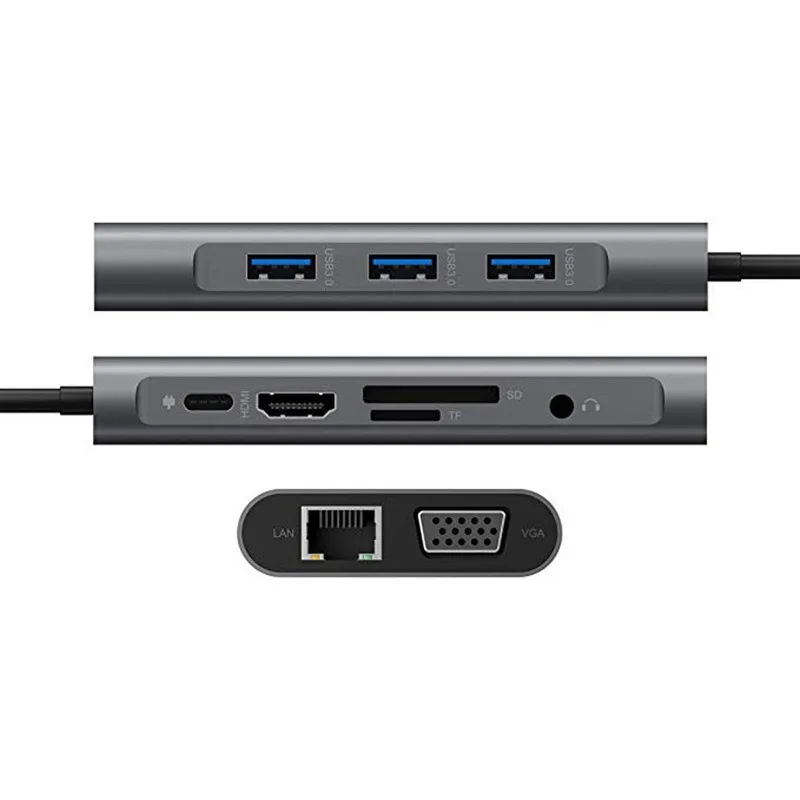 Док станция с разъемами типа c и HDMI совместимая VGA RJ45 PD USB 3 0 многофункциональная