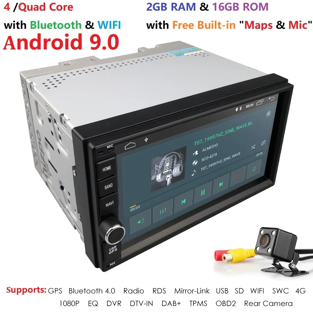 2G ram Android 9 0 авто радио четырехъядерный 7 дюймов 2Din универсальный автомобильный