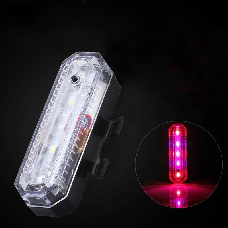 4 режима LED велосипедный задний фонарь USB перезаряжаемая красная и синяя лампа |