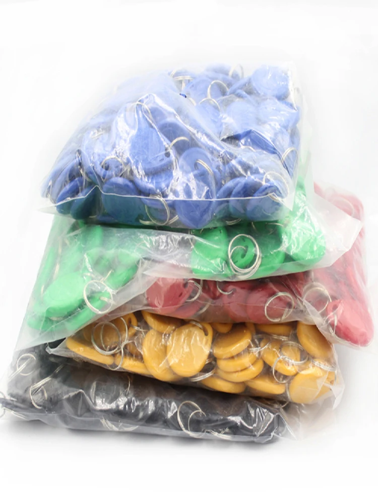 100pcs Waterproof 125KHz RFID Tag Proximity Card Keyfob Key Fob Access Control Smart Color ID Keychain | Безопасность и защита
