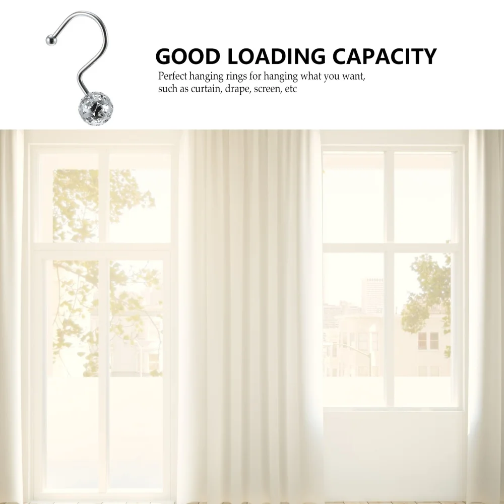 

12 Pcs Shower Curtain Clips Window Curtain Fixing Clips Iron Plating Hooks