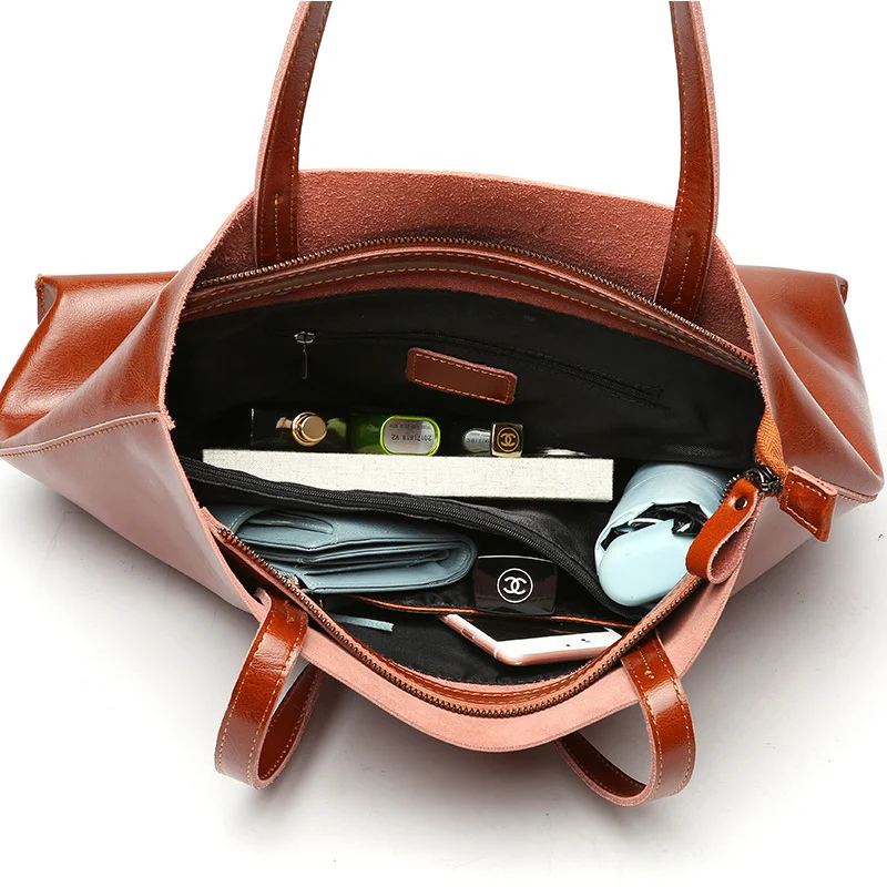 

Cow Leather Bag Ladies Genuine Leather Handbags Big Women Bags Large Vintage Female New 2020 Office Shoulder Bags for Women Tote